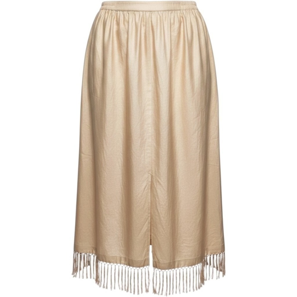 Joy & Peace Champagne Gold Fringe Maxi Skirt - Picture 2 of 3